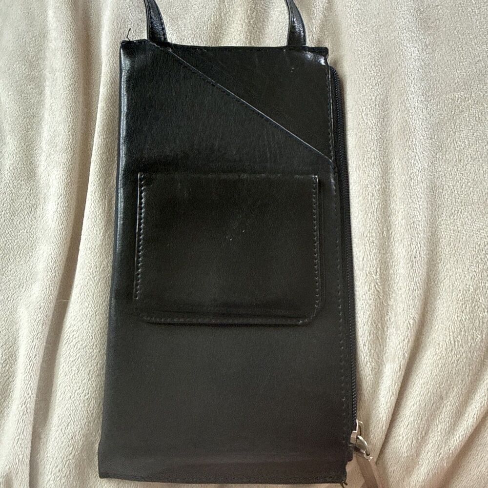 Hobo International Leather Low Profile Crossbody Bag Cellphone Pocket Some Wear